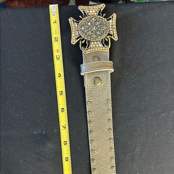 Cache Bronze with Bling Cross Buckle Belt - Picture 1 of 5